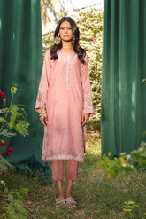 DA-2128 MAUVE 2PCS  EMBROIDERED KURTA WITH TROUSER